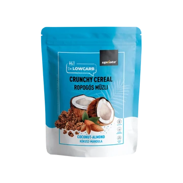 LOW CARB GLUTÉNMENTES, SÜLT, ROPOGÓS MÜZLI KÓKUSSZAL ÉS MANDULÁVAL, ÉDESÍTŐSZERREL 275G