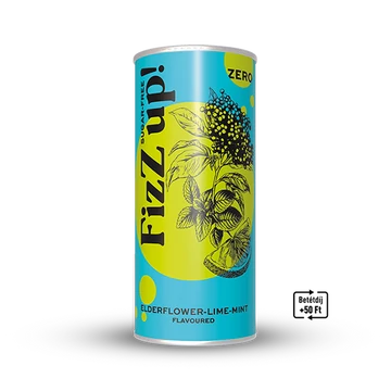 FIZZ UP! BODZA-LIME-MENTA ÍZŰ SZÉNSAVAS ÜDÍTŐITAL ÉDESÍTŐSZEREKKEL 250ML
