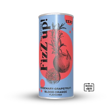 FIZZ UP! VÉRNARANCS-ROZMARING ÍZŰ SZÉNSAVAS ÜDÍTŐITAL ÉDESÍTŐSZEREKKEL 250ML