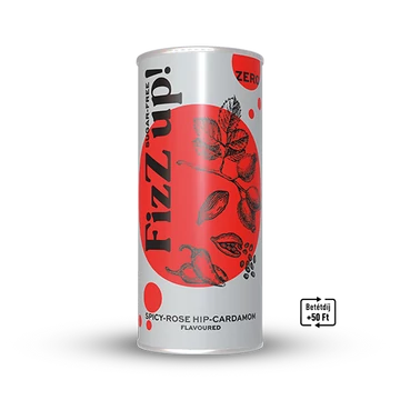 FIZZ UP! CSÍPŐS CSIPKEBOGYÓ -KARDAMOM ÍZŰ SZÉNSAVAS ÜDÍTŐITAL ÉDESÍTŐSZEREKKEL 250ML