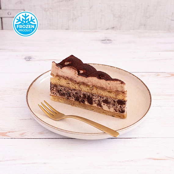 TIRAMISU SZELET ÉDESÍTŐSZEREKKEL, GYORSFAGYASZTOTT 85G, HOZZÁDOTT GLUTÉN NÉLKÜL