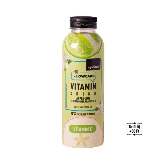 LOWCARB BODZAVIRÁG ÍZESÍTÉSŰ GYÜMÖLCSITAL C-VITAMINNAL, ÉDESÍTŐSZEREKKEL 500ML