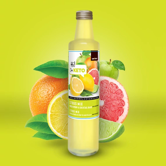 KETO CITRUS MIX VEGYES GYÜMÖLCSSZÖRP ÉS KOKTÉLALAP ÉDESÍTŐSZEREKKEL 500ML UPDATE