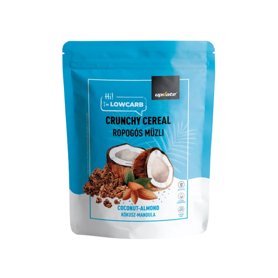 LOW CARB GLUTÉNMENTES, SÜLT, ROPOGÓS MÜZLI KÓKUSSZAL ÉS MANDULÁVAL, ÉDESÍTŐSZERREL 275G