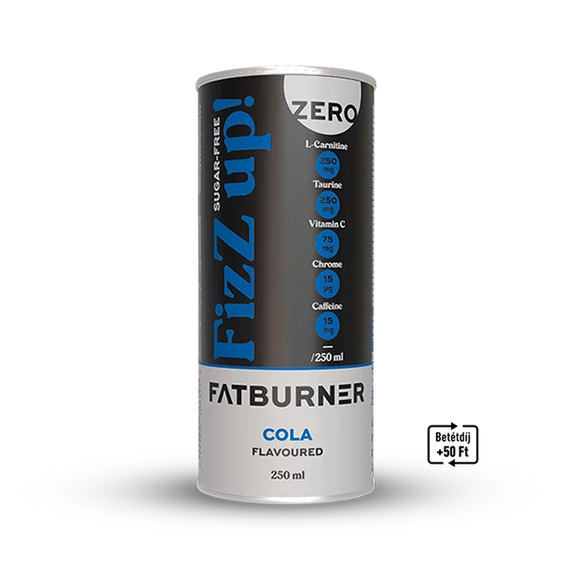 FIZZ UP! FATBURNER L-KARNITIN, TAURIN-KÓLA ÍZŰ SZÉNSAVAS ITAL ÉDESÍTŐSZEREKKEL 250ML