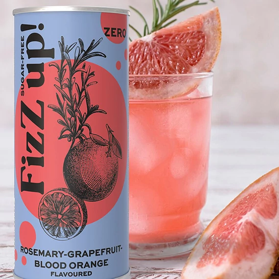 FiZz up! vérnarancs, rozmaring ízű szénsavas üdítőital, édesítőszerekkel